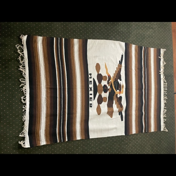 Multicolored brown Mexico blanket - Picture 4 of 4
